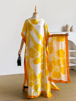 Yellow floral kaftan
