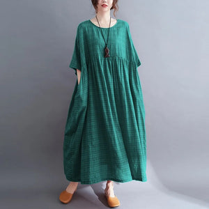 Green plaid dress