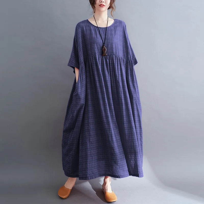 Navy plaid dress