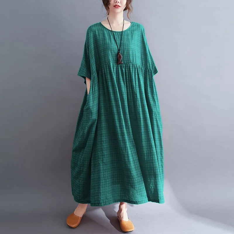 Green plaid dress