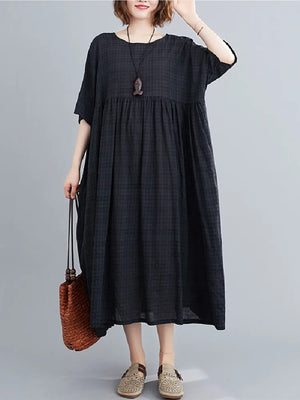 Black plaid dress