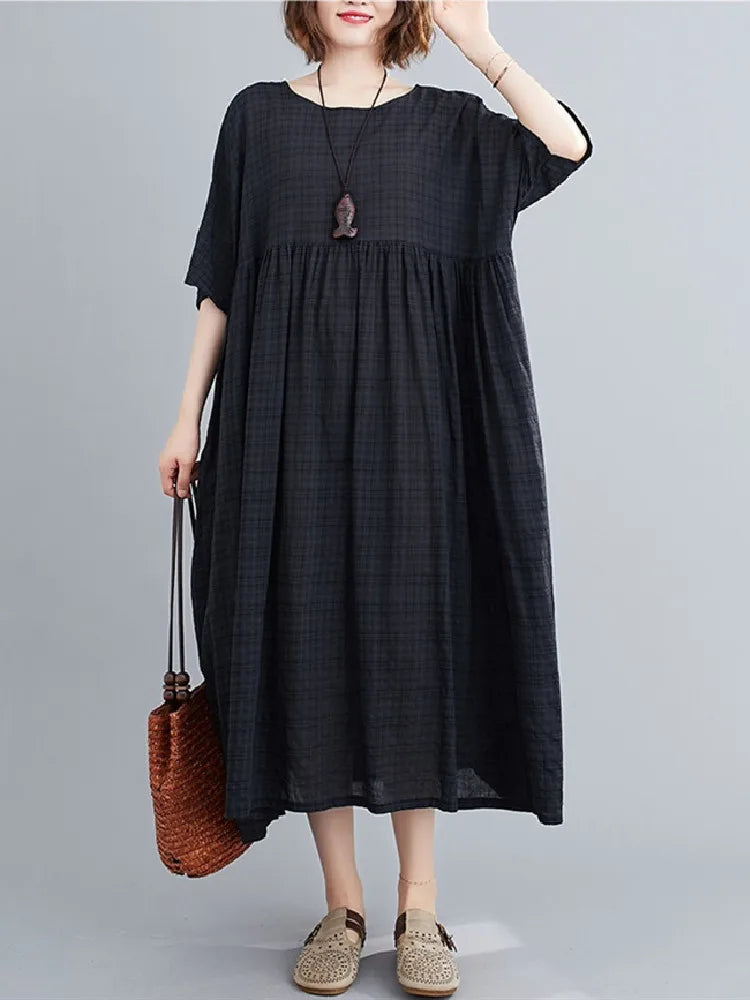 Black plaid dress